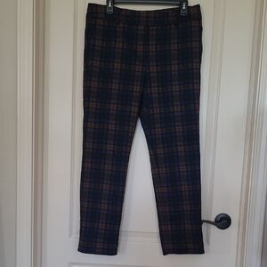 ANN TAYLOR Women's Plaid Ankle Trousers Size 8